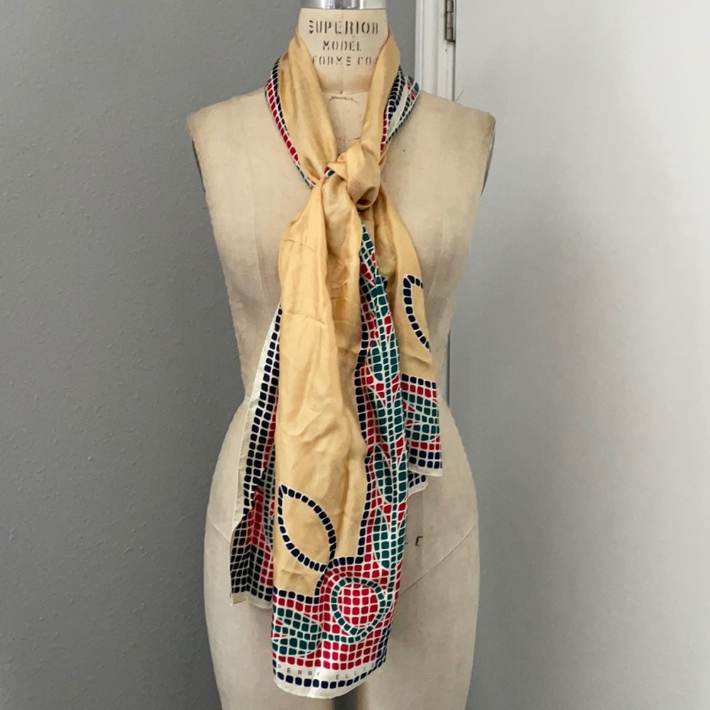 Perry Ellis Vintage 100% Silk Scarf - Picture 1 of 7